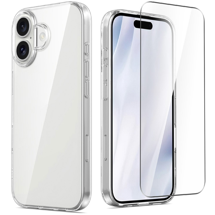iPhone 17 Mobilskal TPU med Härdat Glas - Clear | 2353 | AlltMobil