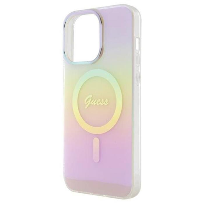 Guess - Guess iPhone 15 Pro Mobilskal Magsafe IML Iridescent - Rosa
