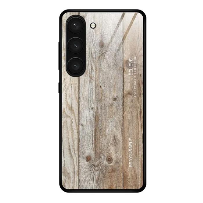 Taltech - Galaxy S24 Plus Mobilskal med Tryck och Baksida - Grått Trä