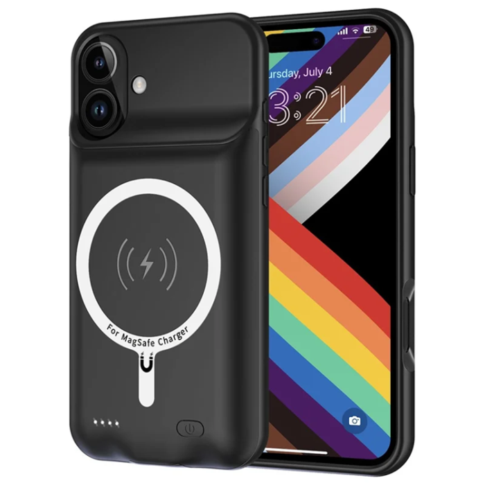 A-One Brand - iPhone 16 Plus Batteriskal Magsafe 7000mAh B19 - Svart