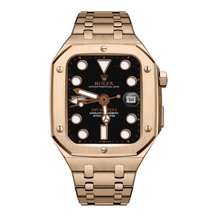 A-One Brand - Apple Watch 4/5/6/7/8/SE (44/45mm) Luxury Band Armor Stainless Steel - Rosa Guld