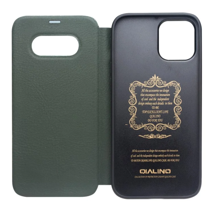 QIALINO - QIALINO iPhone 12 Pro Max Fodral Äkta Läder Cowhide