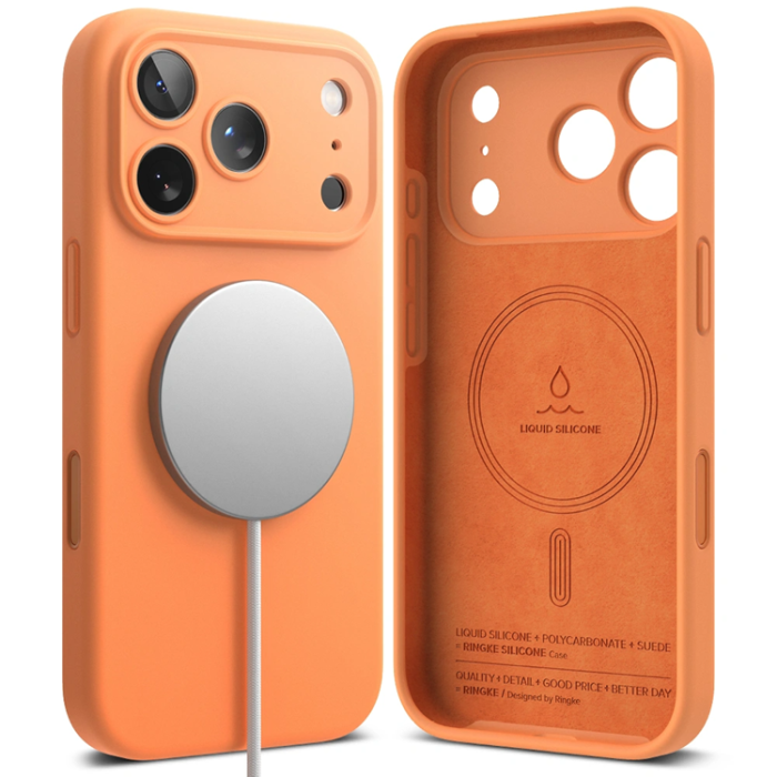 Ringke - Ringke iPhone 17 Pro Mobilskal Magsafe Magnetic Silikon - Tangerine