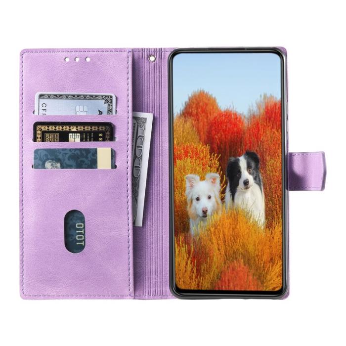 TTUDRCH - TTUDRCH Samsung Galaxy A57 Plånboksfodral Konstläder RFID Skydd - Lila