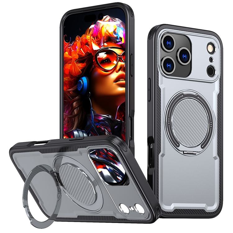 iPhone 17 Pro Mobilskal MagSafe TPU+PC Kickstand - Grå | 2353 | AlltMobil