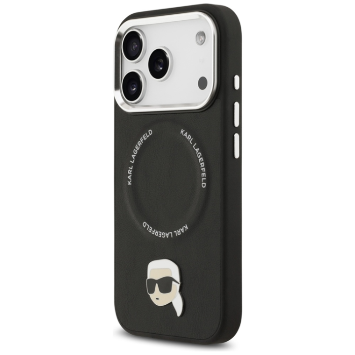 KARL LAGERFELD - Karl Lagerfeld iPhone 17 Pro Max Mobilskal MagSafe Karl Pin - Svart