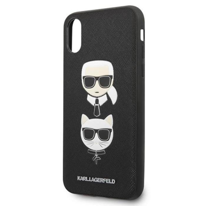 KARL LAGERFELD - Karl Lagerfeld iPhone X/XS Skal Saffiano Ikonik Karl & Choupette Head