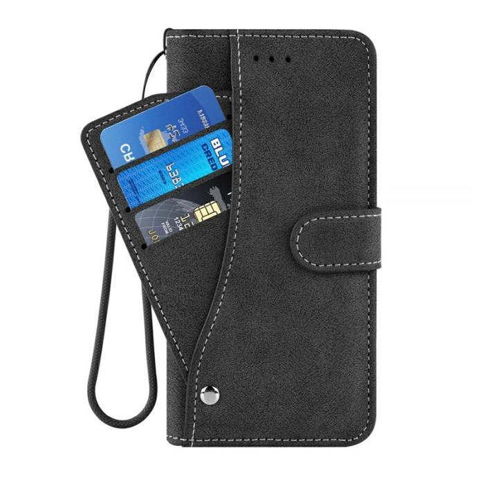 OEM - Samsung Galaxy S26 Plånboksfodral Retro Konstläder - Svart