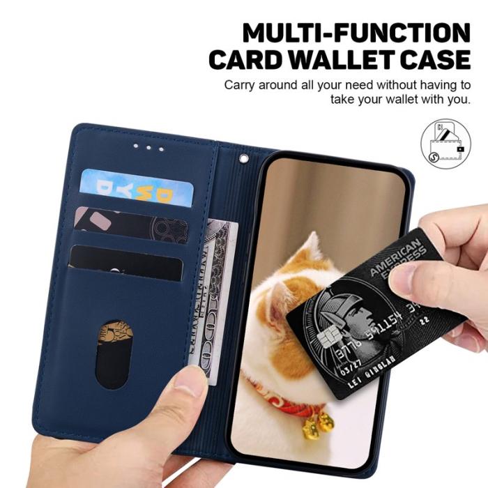 OEM - Mobilskal till Samsung Galaxy S26 / S26 Pro RFID-Skydd KattTPU + Konstläder Blå