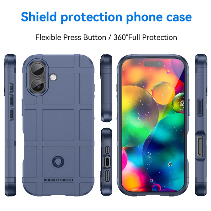 A-One Brand - iPhone 17 Mobilskal Grid Design Scratch-Proof Soft TPU - Blå