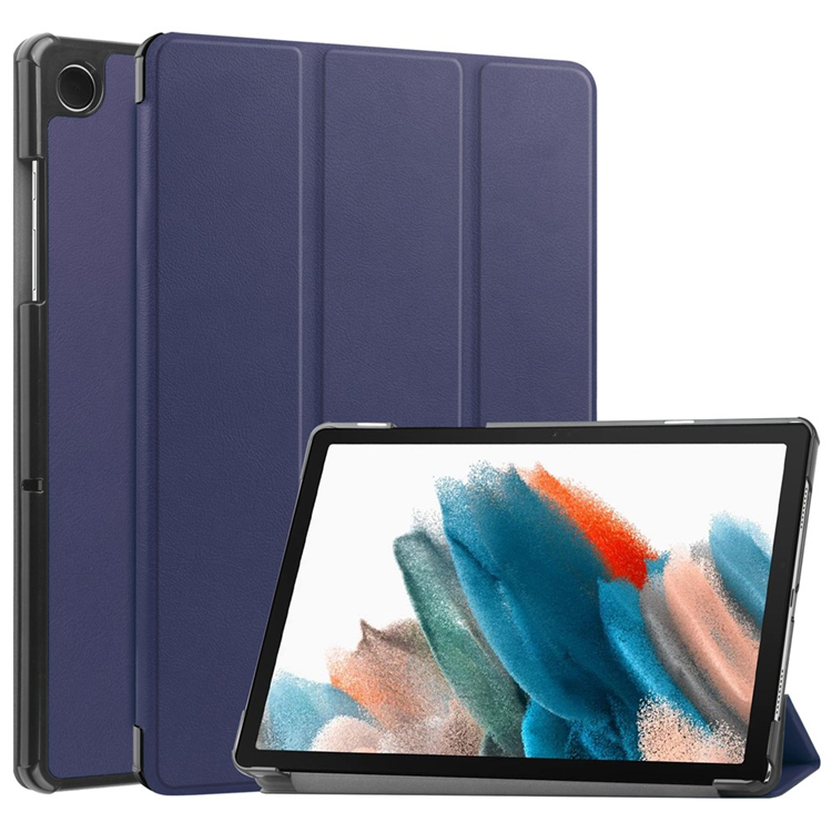 Galaxy Tab A9 Plus Fodral Tri-Fold KonstLäder - Blå (Mörkblå) | 2353 | AlltMobil