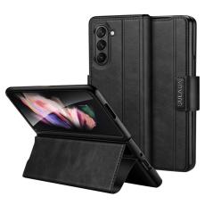 SULADA - SULADA Mobilskal till Galaxy Z Fold5 5G PU L&auml;der St&ouml;d Svart