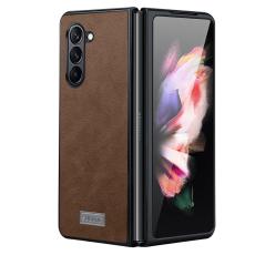 SULADA - SULADA Mobilskal till Galaxy Z Fold5 5G PU L&auml;der TPU+PC Brun