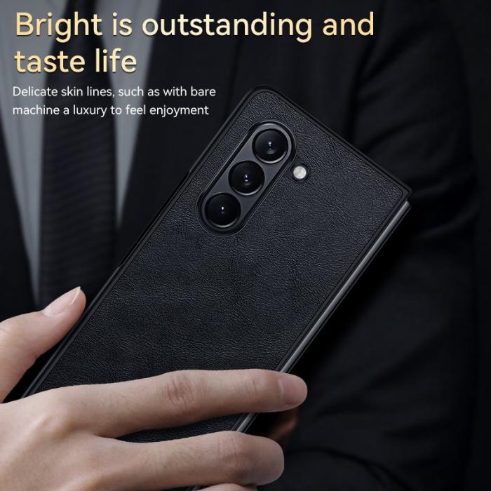 SULADA - SULADA Mobilskal till Galaxy Z Fold5 5G PU Läder TPU+PC Brun