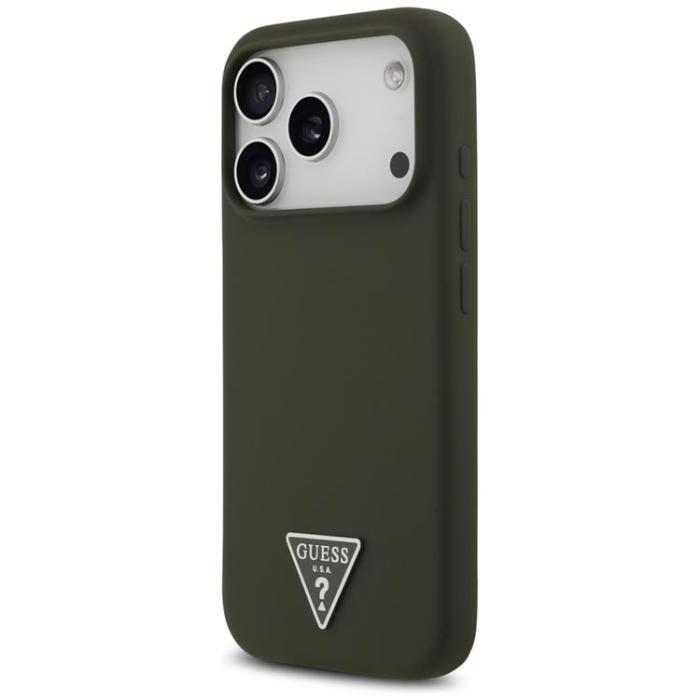 Guess - Guess iPhone 17 Pro Mobilskal MagSafe Silikon Triangle Logo - Khaki