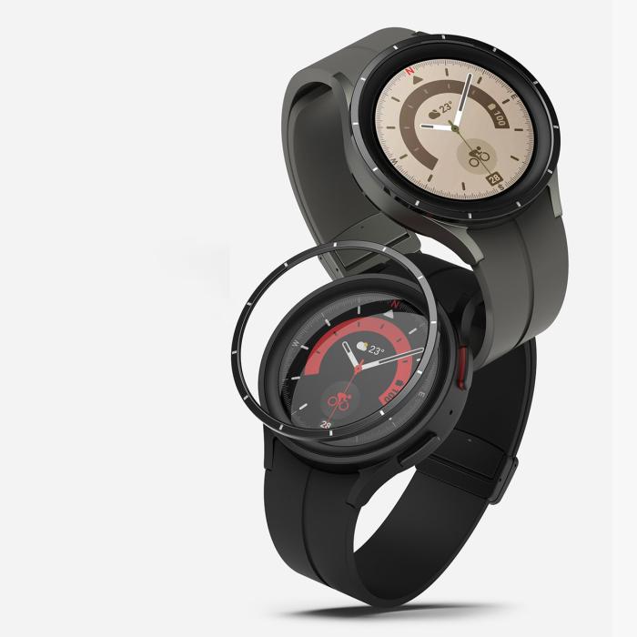 UTGATT5 - Ringke Galaxy Watch 5 Pro (45mm) Skal Bezel Styling Overlay - Silver
