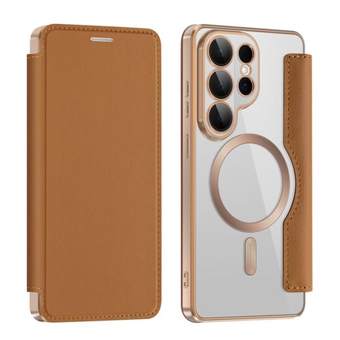 OEM - Mobilfodral för Samsung Galaxy S26 Ultra Magnetiskt Konstläder - Brun