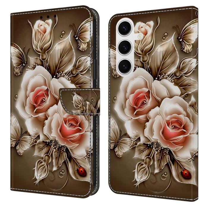 OEM - Plånboksfodral för Samsung Galaxy S26 Konstläder Ställ - Brun Rosé