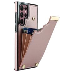 OEM - Mobilskal f&ouml;r Samsung Galaxy S26 Ultra TPU + Konstl&auml;der - Ros&eacute;guld