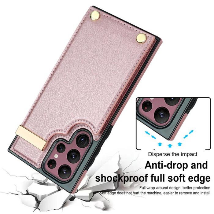 OEM - Mobilskal för Samsung Galaxy S26 Ultra TPU + Konstläder - Roséguld