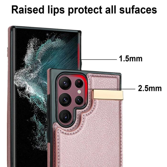 OEM - Mobilskal för Samsung Galaxy S26 Ultra TPU + Konstläder - Roséguld