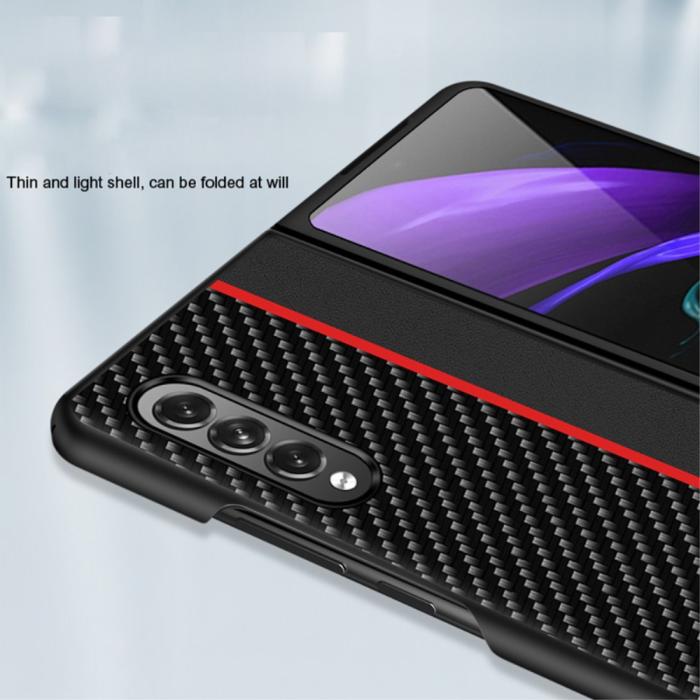 A-One Brand - Carbon Fiber Hård Skal Samsung Galaxy Z Fold 3 - Blå