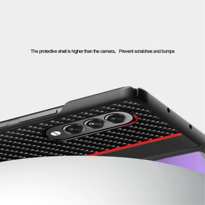 A-One Brand - Carbon Fiber Hård Skal Samsung Galaxy Z Fold 3 - Blå