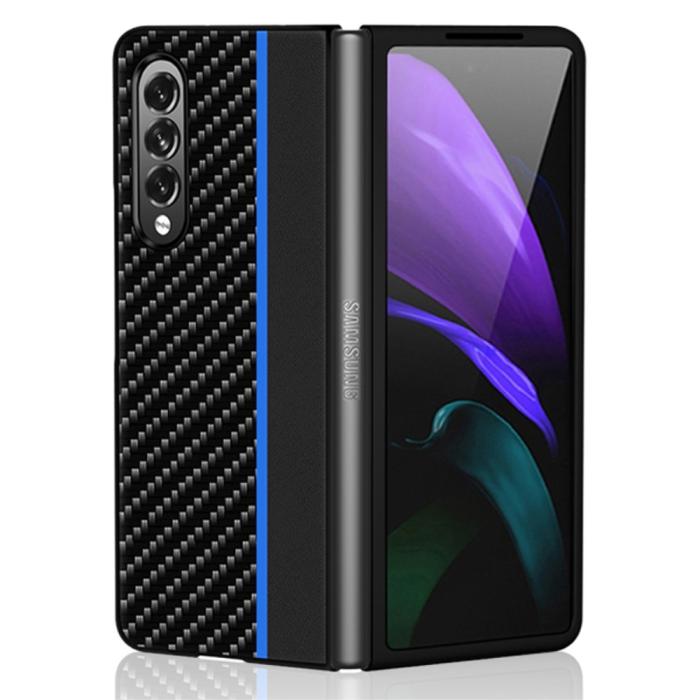 A-One Brand - Carbon Fiber Hård Skal Samsung Galaxy Z Fold 3 - Blå