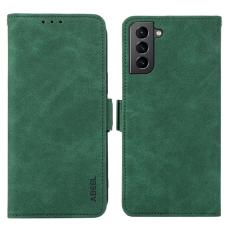 ABEEL - ABEEL Samsung Galaxy S21 Pl&aring;nboksfodral Konstl&auml;der RFID-Skydd Gr&ouml;n