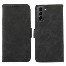 ABEEL - ABEEL Samsung Galaxy S21 Pl&aring;nboksfodral Konstl&auml;der RFID-Skydd Svart