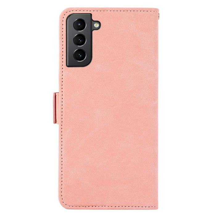 ABEEL - ABEEL Samsung Galaxy S21 Plånboksfodral Konstläder RFID-Skydd - Rosa