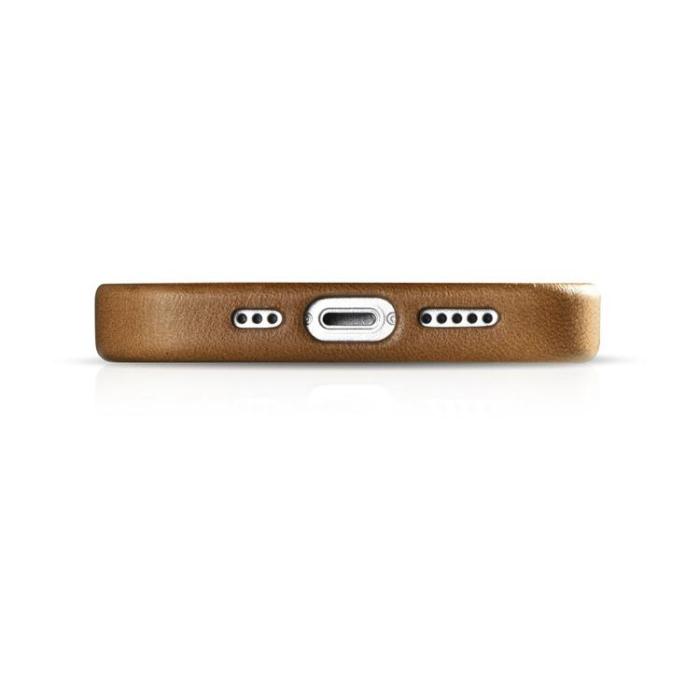 ICARER - iCarer iPhone 14 Plus Skal Magsafe Äkta Läder Oil Wax - Ljusbrun