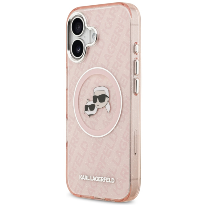 KARL LAGERFELD - Karl Lagerfeld iPhone 17 Mobilskal Magsafe Glitter Karl Och Choupette Heads