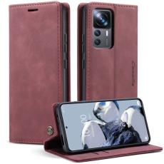 Caseme - CASEME 013 Series Xiaomi 12T 5G Pl&aring;nboksfodral Konstl&auml;der R&ouml;d