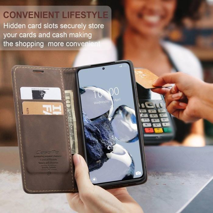Caseme - CASEME 013 Series Xiaomi 12T 5G Plånboksfodral Konstläder Brun