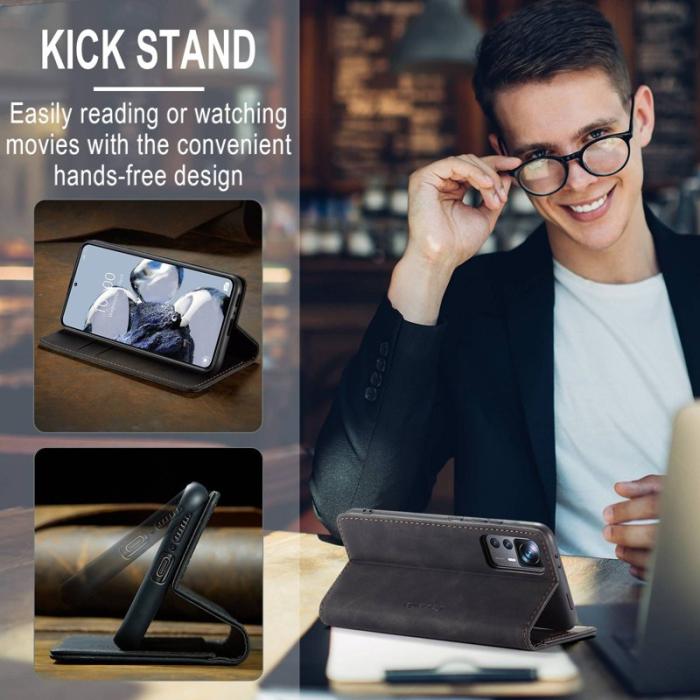 Caseme - CASEME 013 Series Xiaomi 12T 5G Plånboksfodral Konstläder Svart