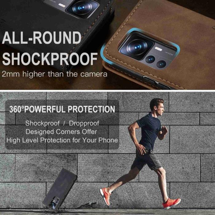 Caseme - CASEME 013 Series Xiaomi 12T 5G Plånboksfodral Konstläder Svart