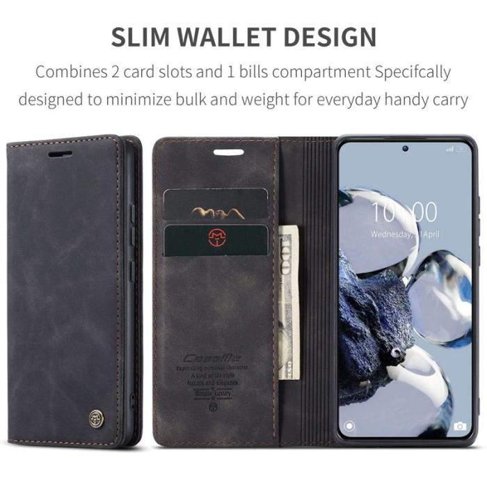 Caseme - CASEME 013 Series Xiaomi 12T 5G Plånboksfodral Konstläder Svart
