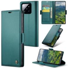 Caseme - CASEME 023 Xiaomi 14 Pl&aring;nboksfodral Konstl&auml;der RFID Gr&ouml;n