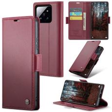 Caseme - CASEME 023 Xiaomi 14 Pl&aring;nboksfodral Konstl&auml;der RFID R&ouml;d