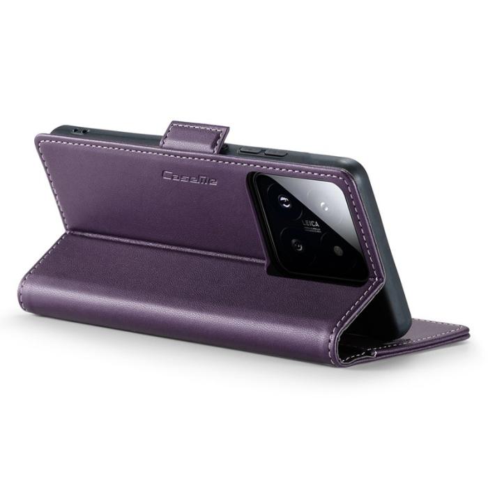Caseme - CASEME 023 Xiaomi 14 Plånboksfodral Konstläder RFID Blockering Lila
