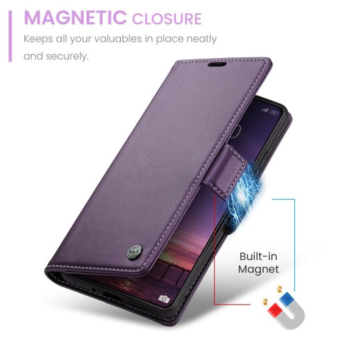 Caseme - CASEME 023 Xiaomi 14 Plånboksfodral Konstläder RFID Blockering Lila