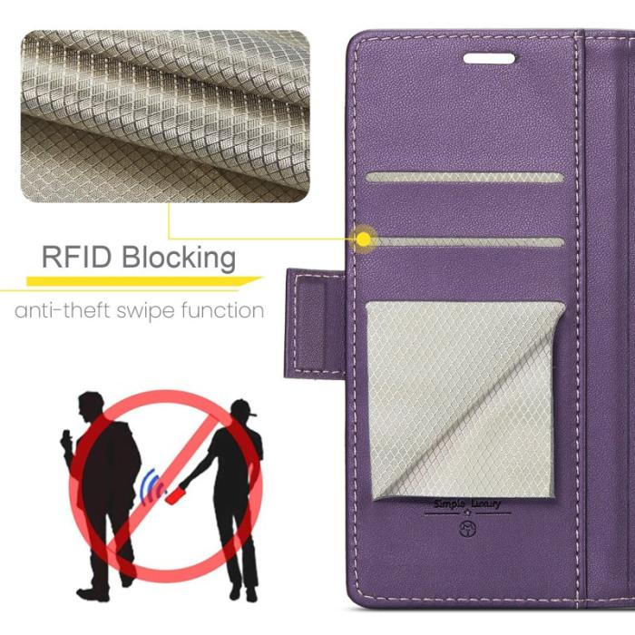 Caseme - CASEME 023 Xiaomi 14 Plånboksfodral Konstläder RFID Blockering Lila