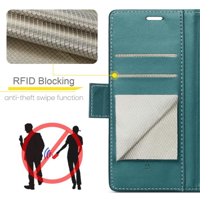 Caseme - CASEME 023 Xiaomi 14 Plånboksfodral Konstläder RFID Grön