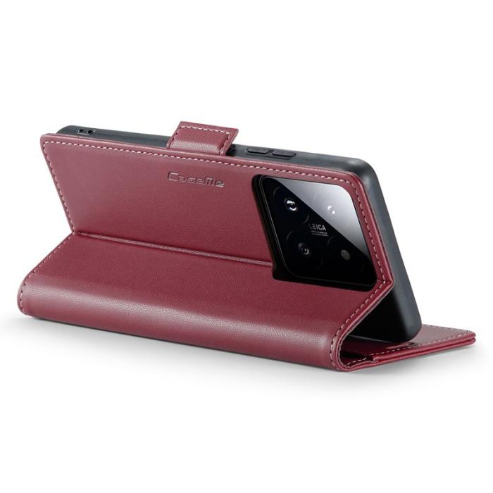 Caseme - CASEME 023 Xiaomi 14 Plånboksfodral Konstläder RFID Röd