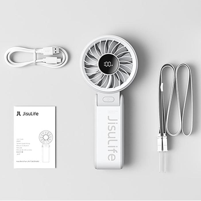 Jisulife - Jisulife Bärbar USB Handfläkt 3600 mAh Fan Life7 - Grå