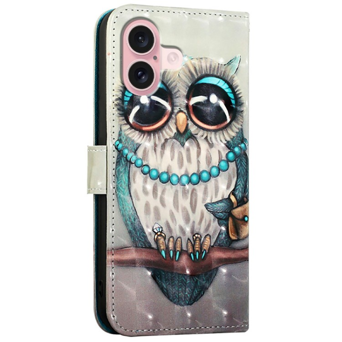 A-One Brand - iPhone 16 Plånboksfodral Printing Pattern Med Rem