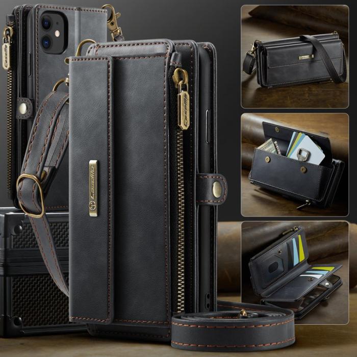 Caseme - CASEME iPhone 11 Plånboksfodral RFID-Skydd Konstläder Svart