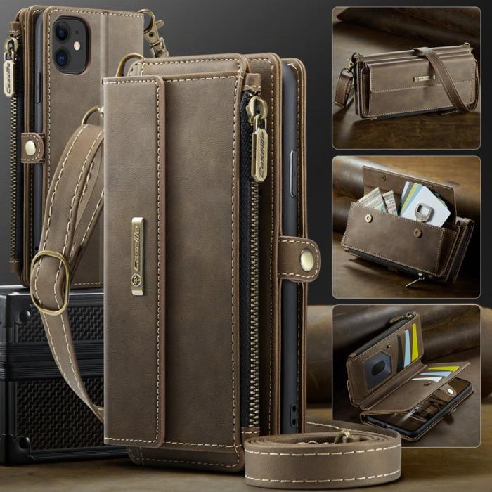 Caseme - CASEME iPhone 11 Plånboksfodral RFID-Skydd Konstläderbrun