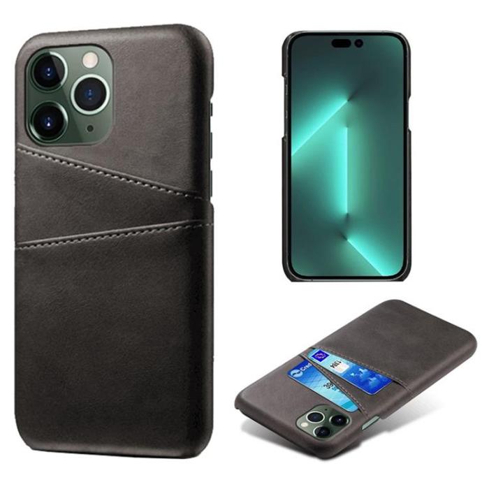 OEM - iPhone 14 Pro Skal Korthållare PU Läder - Svart